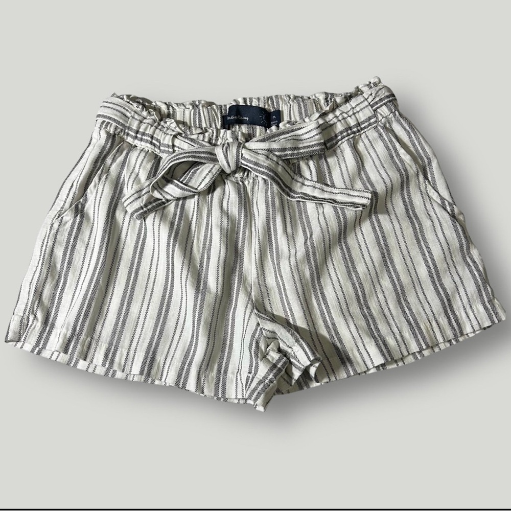 Indigo‎ Rising linen cotton blend paper bag striped shorts. Size Medium